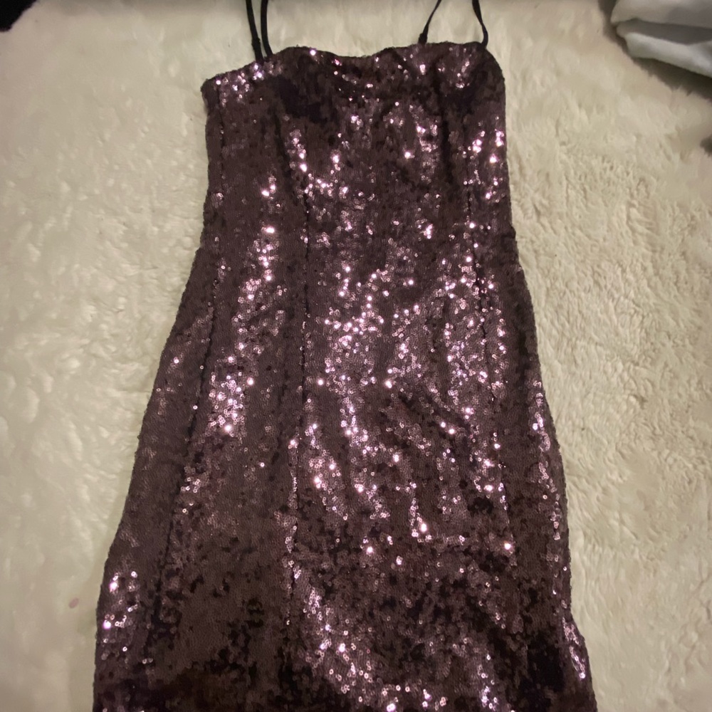 Forever 21 hoco club sequin sparkly mini fitted dress L